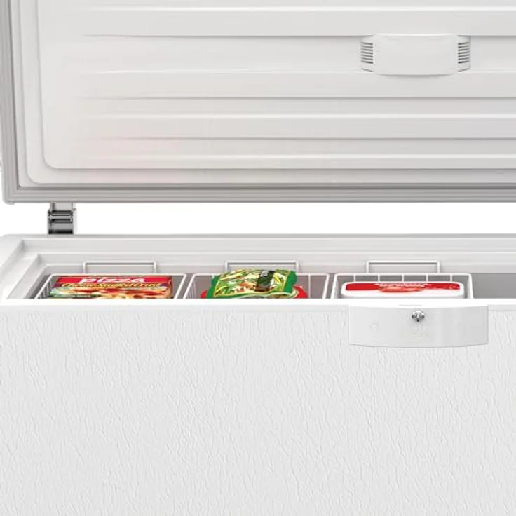 Beko HSM37540 Gefriertruhe groß, MinFrost, Temperaturalarm, 4 Gefriergutkörbe, abschließbar, 360 l Nutzvolumen, 36 db(A), Weiß – Bild 5