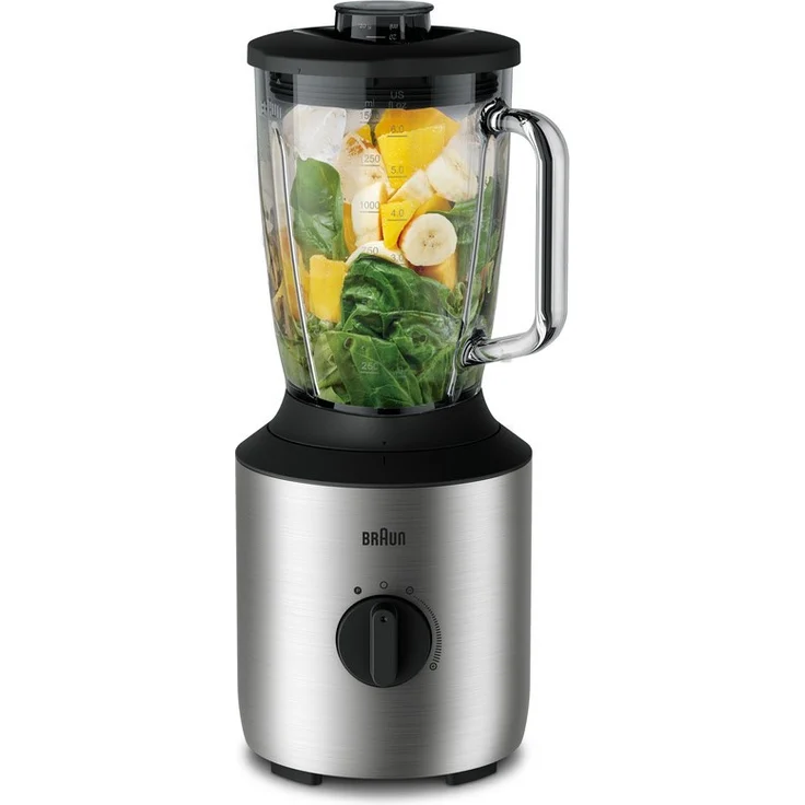 Braun PowerBlend 3 JB 3272 Standmixer 1,5 l Glas-Mixaufsatz, Küchenhelfer zum Zerkleinern, Pürieren & Mixen, inkl. 2 Smothie2Go Flaschen, 800 Watt, Edelstahl – Bild 6