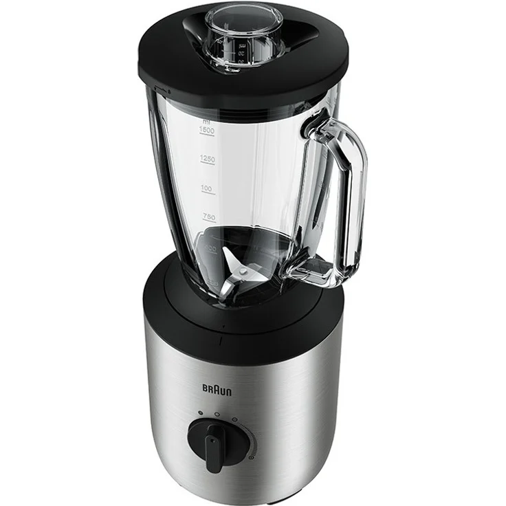 Braun PowerBlend 3 JB 3272 Standmixer 1,5 l Glas-Mixaufsatz, Küchenhelfer zum Zerkleinern, Pürieren & Mixen, inkl. 2 Smothie2Go Flaschen, 800 Watt, Edelstahl – Bild 4