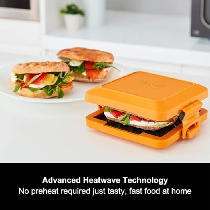 Morphy Richards 511644 MICO Sandwichtoaster Kochgeschirr für die Mikrowelle, Silikon und beschichtetes Metall, Orange – Bild 5