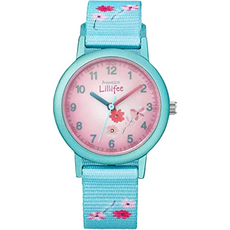 Prinzessin Lillifee Armbanduhr Mädchen Kinder Quarzuhr Analog, mit Textil Armband, Türkis, 3 bar Wasserdicht, Kommt in Uhren Geschenk Box, 2031757 – Bild 1