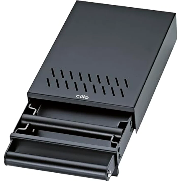 Cilio Sudschublade BARISTA, Abklopfbehälter aus rostfreiem Edelstahl, pulverbeschichtet, rutschfeste Füße, 36,5 x 21 x 7,7 cm – Bild 1