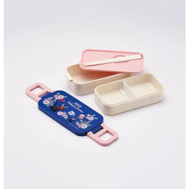 Studio Ghibli Kikis kleiner Lieferservice Jiji Flower Garland, Zweilagige Lunchbox für Kinder, Mehrfarbig, 300 ml mit zwei separaten Behältern – Bild 2