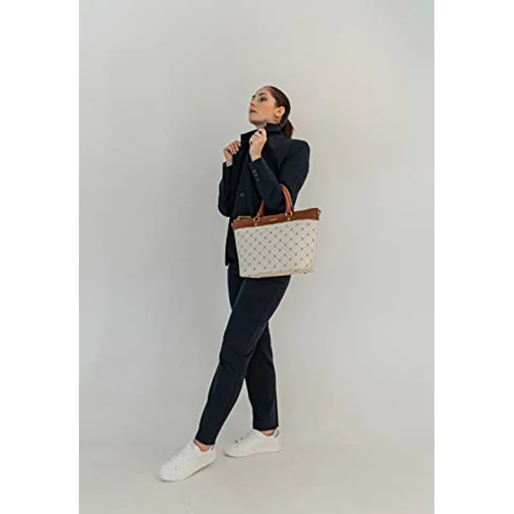 Lazarotti Palermo Handtasche, 29 cm, beige, 100% Kunstleder – Bild 2
