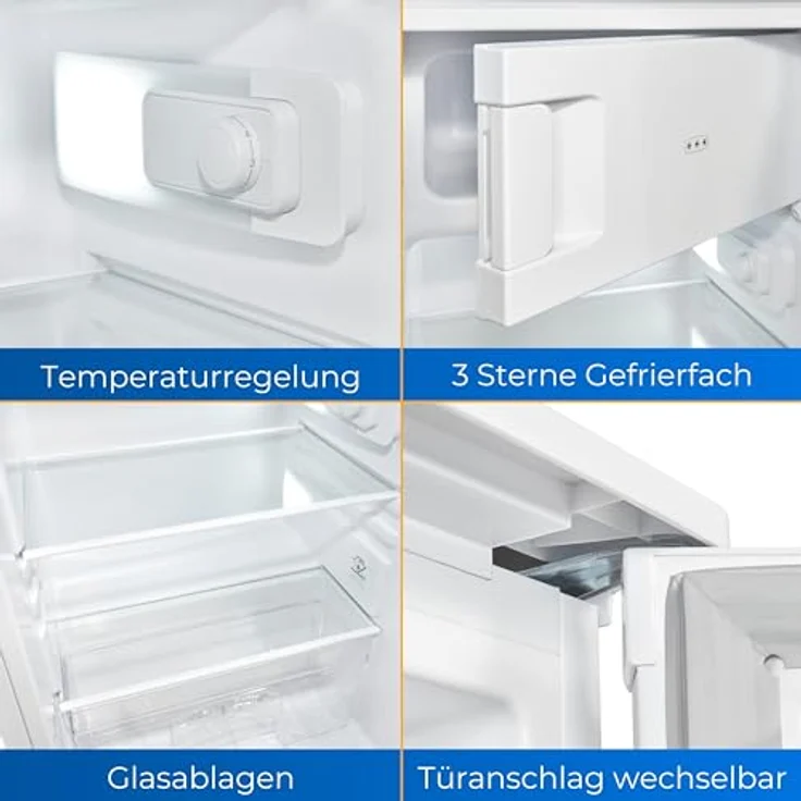 Exquisit Kühlschrank KS117-3-040D weiss | 81 L Volumen | Kühlschrank mit Gefrierfach freistehend | Gemüsefach | Freistehender Kühlschrank mit Gefrierfach – Bild 3