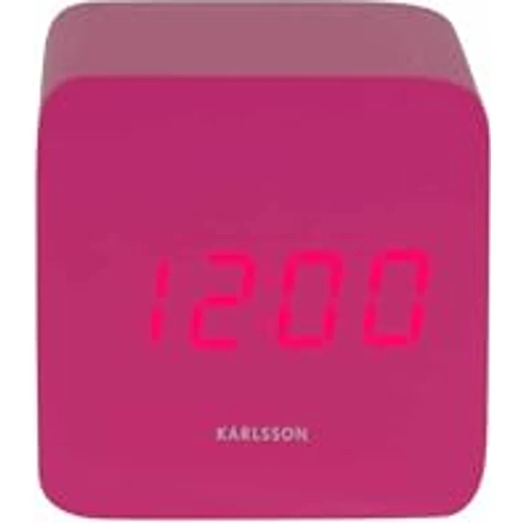Karlsson Wecker Spry Square, quadratischer Wecker in Rosa mit Alarmfunktion, 6.6x6.8x6.6cm, MDF für Schlafzimmer – Bild 4
