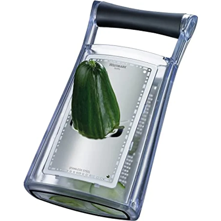 Westmark Turmreibe--hobel mit Auffangbehälter, Höhe: 23,5 cm, Rostfreier Edelstahl-Kunststoff, Technicus-Duo, Silber-Schwarz-Transparent, 14342270 – Bild 8