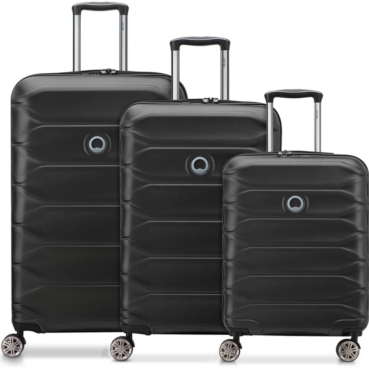 Delsey Meteor 4 Rollen Kofferset 3-teilig mit Dehnfalte, (46 l, XL)
