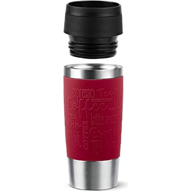 Emsa N20204 Travel Mug Classic Isolierbecher 0,36 Liter | neuer Komfort-Schraubverschluss | Edelstahl | 4h heiß und 8h kalt | 100% dicht | spülmaschinenfest | 360°-Trinköffnung | Dunkelrot – Bild 2