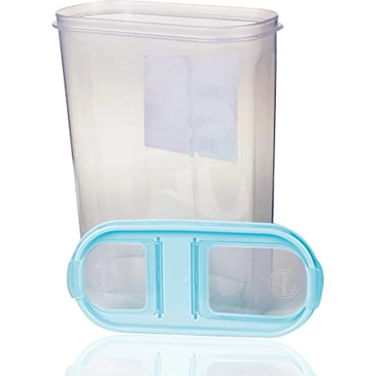 Bestlivings Vorratsdose Müslispender, transparente Schüttdose aus Kunststoff, 2,8 Liter, 7cm x 16,5cm x 24cm, luftdicht mit zwei Öffnungen – Bild 5