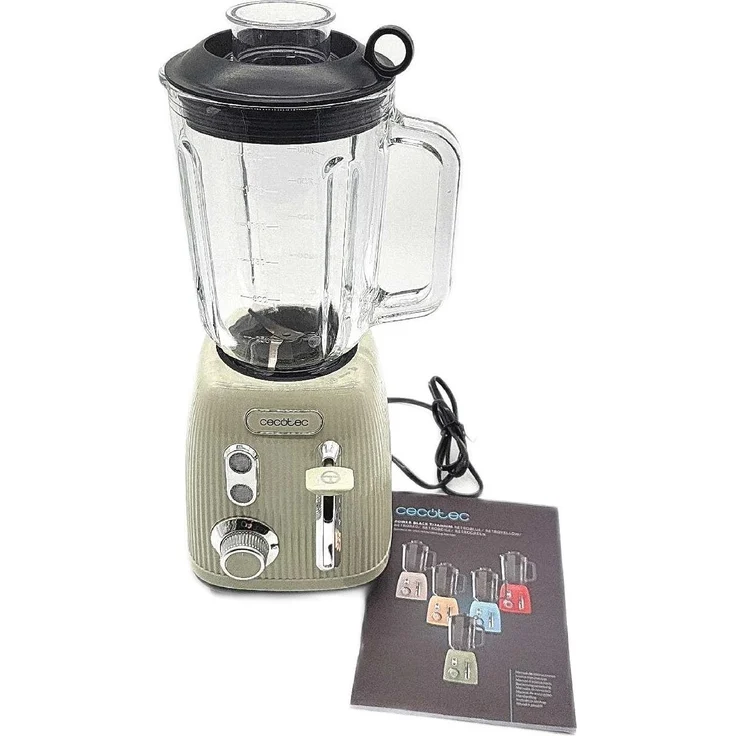 Cecotec Power Black Titanium RetroGreen, Standmixer mit 1200 W Motor, 1,5 l Schüsselkapazität, grün