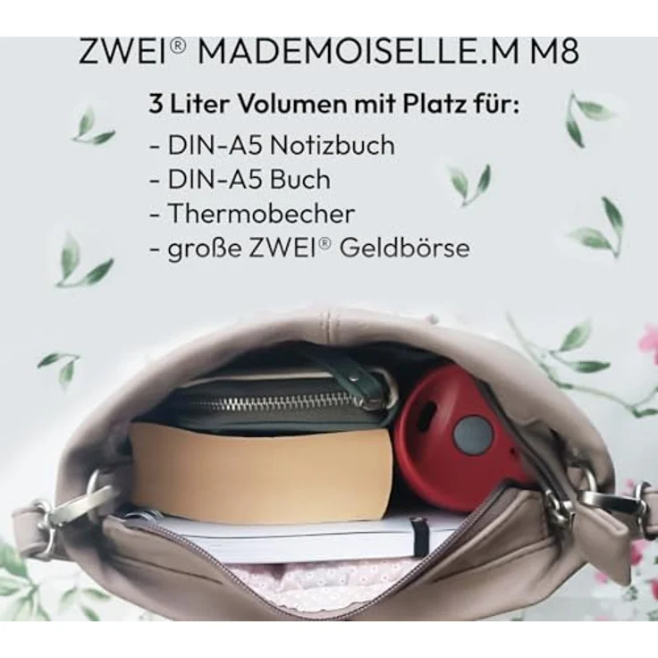 Zwei Umhängetasche Mademoiselle M8 - Schultertasche 25 cm (cherry) – Bild 4