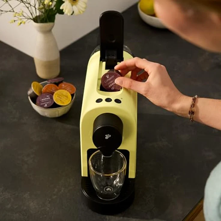 Tchibo Cafissimo „Pure plus“, Kapselmaschine inkl. 30 Kapseln für Caffè Crema, Espresso und Kaffee, 0,8l, 1250 Watt, Limited Edition Lemon Splash – Bild 6