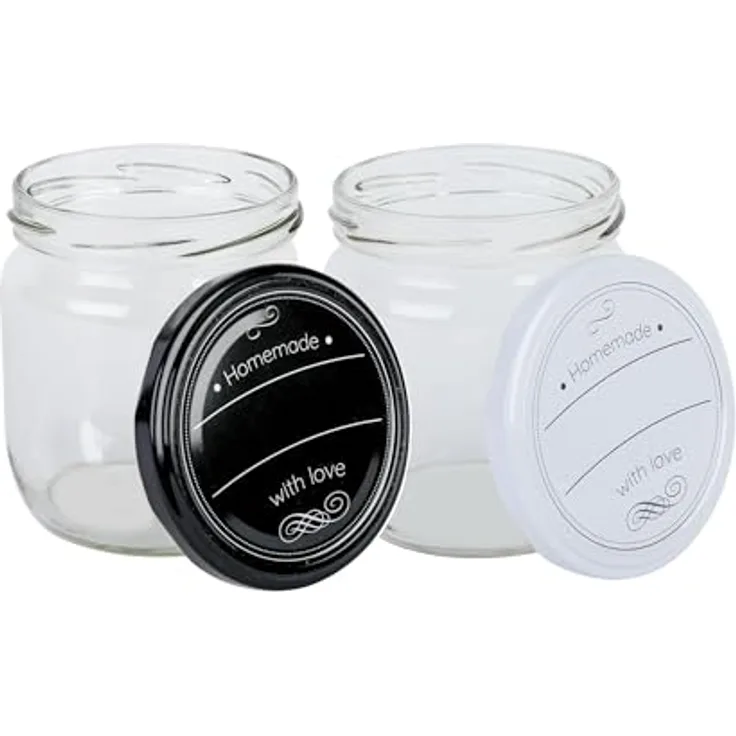 Axentia Einmachglas HOMEMADE 425 ml mit Beschriftungszeile, kleines Marmeladenglas, ideal für Nachspeise oder Vorspeise