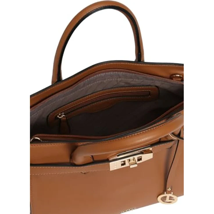 L.Credi Konstanze Handtasche, 37 cm, braunes Kunstleder mit geräumigem Hauptfach – Bild 5