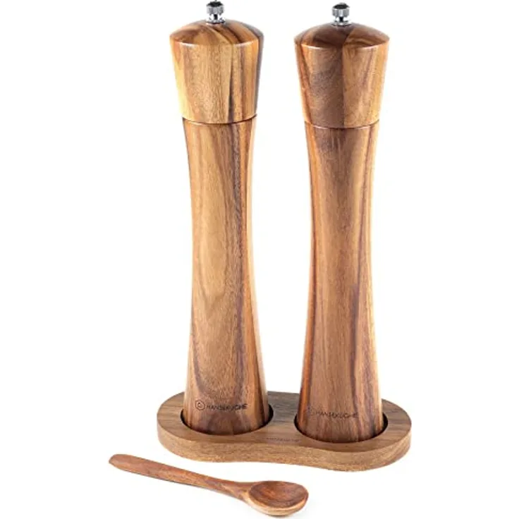 Hanseküche Salz und Pfeffermühle (25cm) – Gewürzmühle mit Keramikmahlwerk – Set bestehend aus Pfeffer und Salzmühle