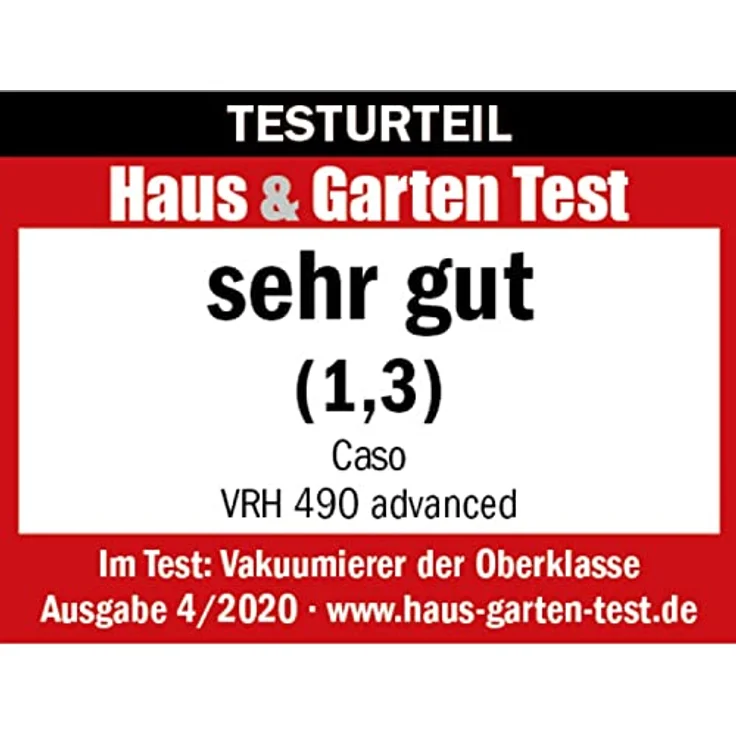 CASO VRH 490 advanced Vakuumierer - Folienschweißgerät, verlängern Sie die Halbtbarkeit Ihrer Lebensmittel, Vakuumiergerät ideal zum portionieren & aufbewahren von Essen, inkl. 10 Profi- Folienbeutel – Bild 5