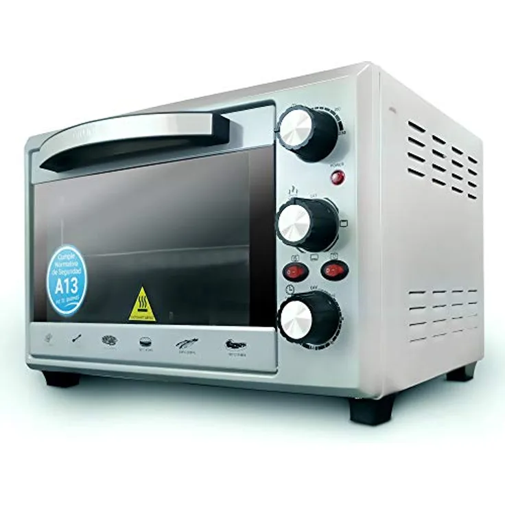 Grunkel Electric Table Oven with 28 Litre Capacity M Resistance, Perfect for Baking Bread and Pizza (Silver)