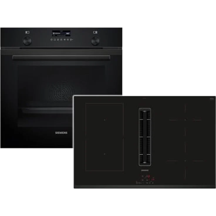 Siemens PQ527EA6BZ Set Pyrolyse Backofen HB279GBB3 Deep Black Inox mit Induktionskochfeldabzug ED851BS16E, 14 Funktionen, Kochfeldbreite 80 cm, air fry Funktion – Bild 1