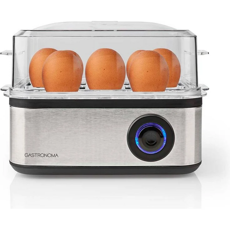 GASTRONOMA Eierkocher 18270102, Edelstahl, 500 W, für bis zu 8 Eier und 4 pochierte Eier, mit Auto-Stopp-Funktion