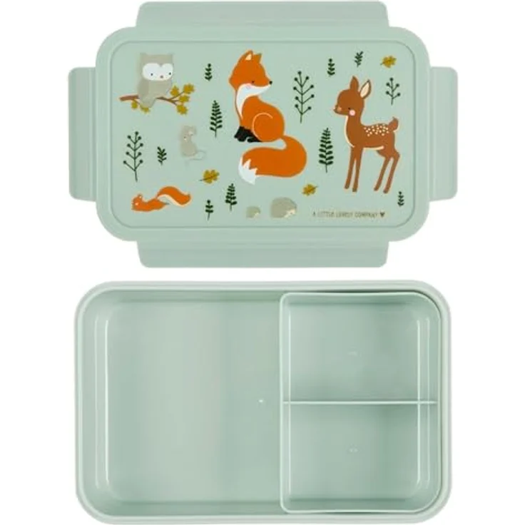A Little Lovely Company Lunchbox Bento Lunchbox, PP, Farbenfrohes Design, Luftdichter Verschluss, Mit herausnehmbarem Unterteilungsfach – Bild 2