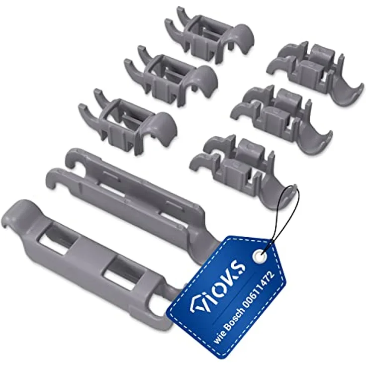 VIOKS Klammern Set für Unterkorb Geschirrspüler Ersatz für Bosch 00611472-8x Klammer für Klappstachelreihe Geschirrspüler Bosch Siemens Neff