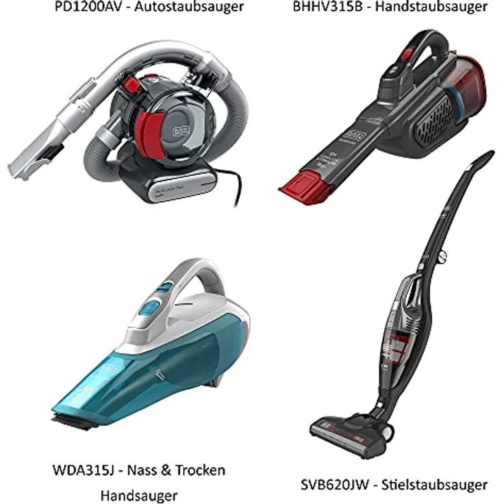 Black+Decker Lithium Dustbuster BHHV315B mit Cyclonic Action – 12V Akku Handstaubsauger mit ausziehbarer Fugendüse & Ladestation – Beutelloser, kabelloser Staubsauger – Lange Saugdüse – Titanium-Rot – Bild 6