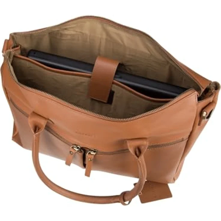 Burkely Vintage Valerie, Handtasche für Laptop bis 15,6 Zoll, braun, mit gepolstertem Fach und mehreren Reißverschlussfächern – Bild 3