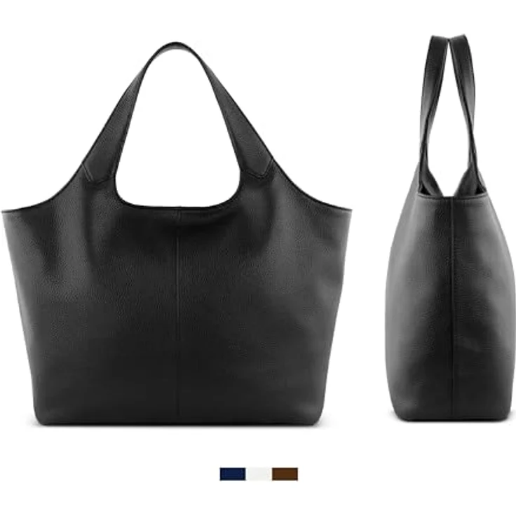bugatti Elsa Shopper Tasche M, 100% Leder, 42 cm, schwarz – Bild 3