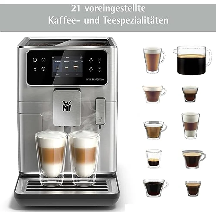 WMF Perfection 680 Kaffeevollautomat mit Milchsystem, 21 Getränkespezialitäten, Double Thermoblock, Edelstahl-Mahlwerk, Nutzerprofil, 0,6l Milchbehälter, Wifi - Preisvergleich – Bild 5