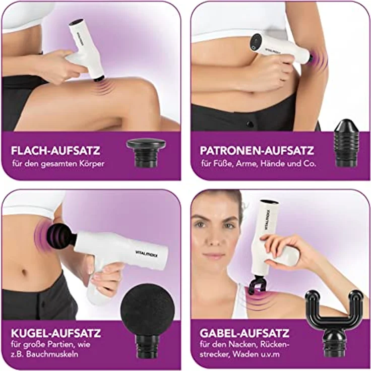 VITALmaxx Mini Massage Gun Smart Grip Weiß – Bild 3
