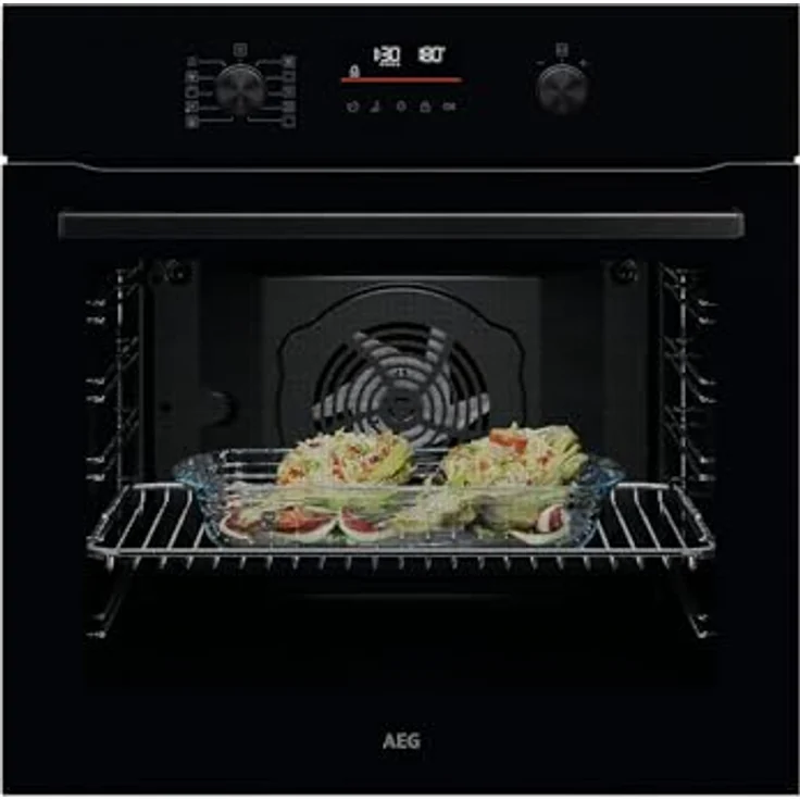 AEG NBU5P40SK SurroundCook® Pyrolyse Backofen Schwarz, 9 Beheizarten, 45 Automatikprogramme, MaxiKlasse – Bild 1