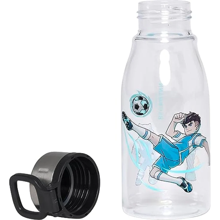 BECKMANN, Trinkflasche 400ml Magic League, für Kinder, mit simplem Schraubverschluss, 1. Klasse, Grundschule, Black – Bild 2