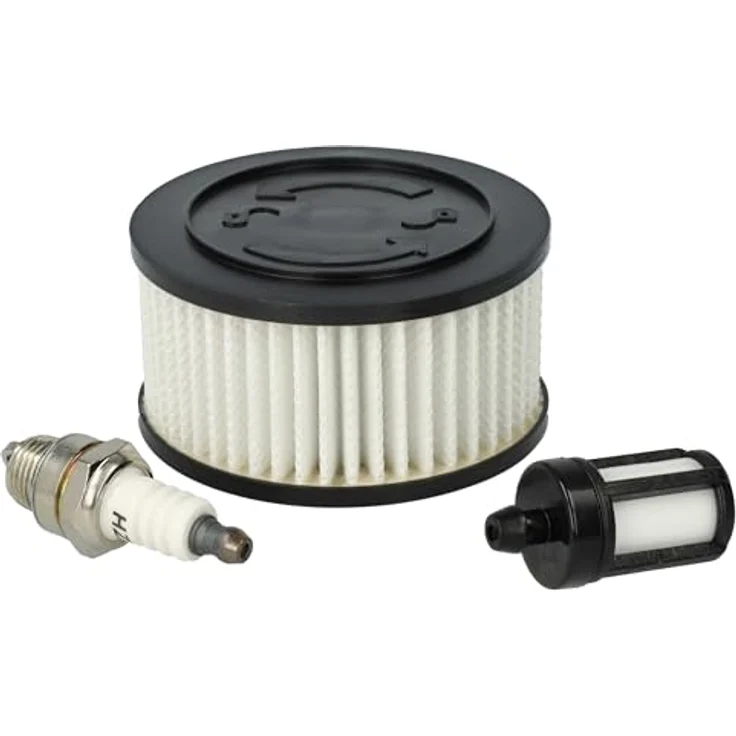 vhbw Wartungsset für Stihl MS 251, MS 241, MS 231 - Luftfilter, Kraftstofffilter (weiß) & Zündkerze (L7T) mit hoher Beständigkeit – Bild 2