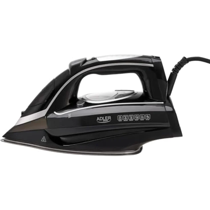 Adler Żelazko parowe AD 5054, Dampfbügeleisen mit 3000 Watt, Schwarz und Grau, 260 g/min Dampfausstoß, Keramikbeschichtung, 0,45 l Wassertank – Bild 4