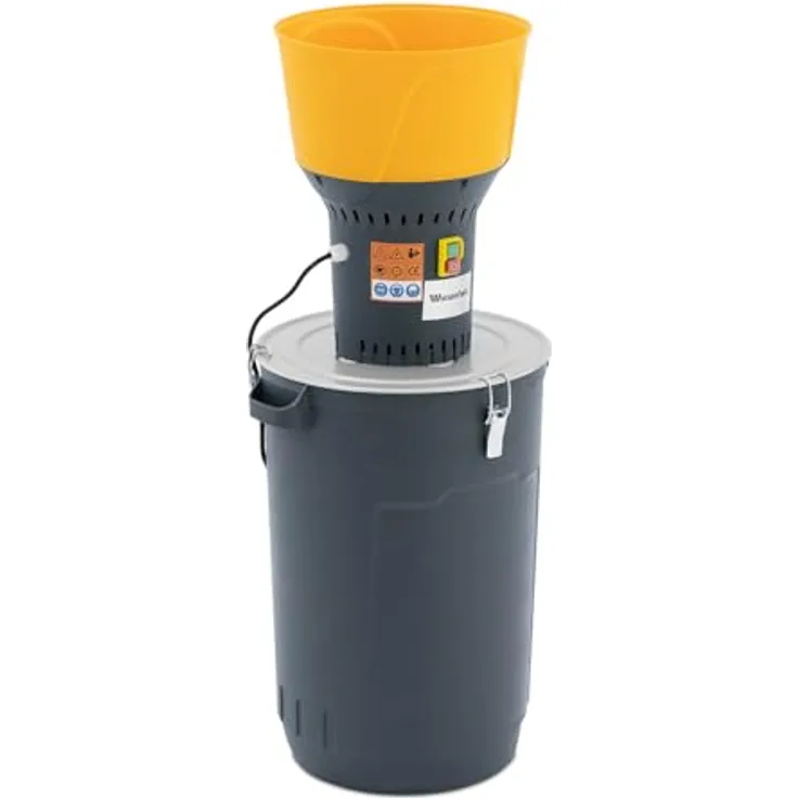 Wiesenfield WIE-FC-60A Elektrische Getreidemühle, 60 L Fassungsvermögen, 400 kg/h, 1300 W, mit Zubehör und fünf Sieben