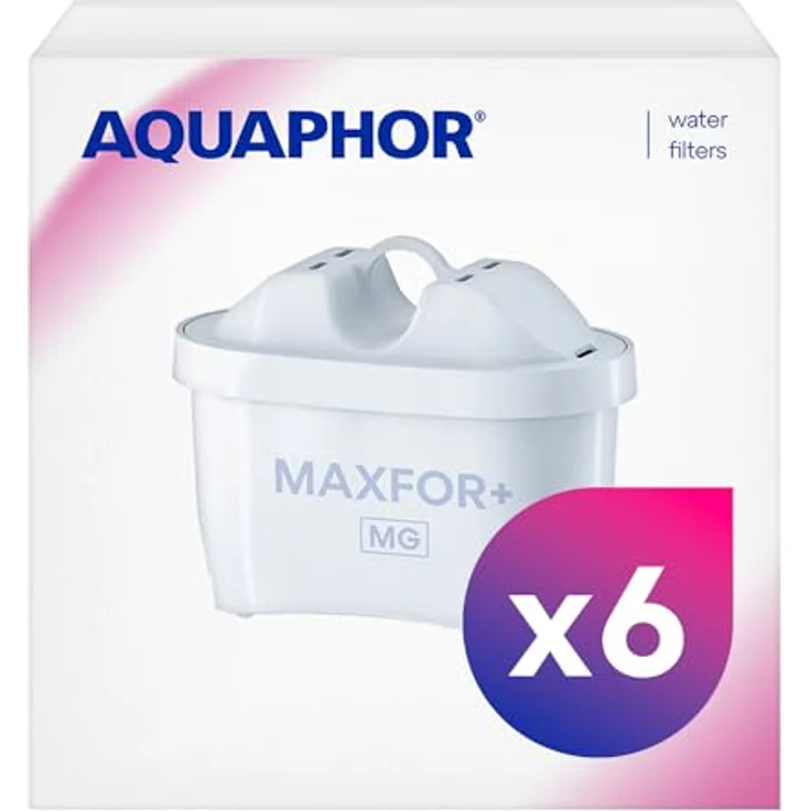 Aquaphor MAXPHOR+ MG Filterkartusche Trinkwasserfilter 6er Pack mit AQUALEN und Magnesium +, für Tischwasserfilter, Ionenaustauschfaser, kompatibel mit AQUAPHOR Modellen, für weiches und leckeres Wasser – Bild 2