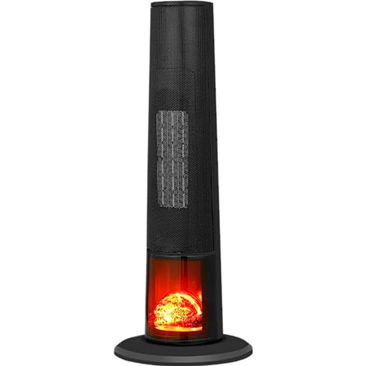 ARDES | AR4P22FP ATMO Heizlüfter Keramik Turm mit Flammeneffekt LED Timer 12 Stunden und Fernbedienung Brennenden Schwingen