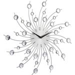 relaxdays Wanduhr Wanduhr XL mit Glitzer, 50 x 50 cm, Silberfarben, Acrylsteine, analog