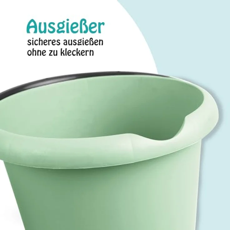 ProHome Putzeimer 5 Liter, 2-tlg. Kunststoff-Eimer, rosa/grün/anthrazit, BPA-frei, Made in EU – Bild 6