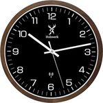 Holzwerk Germany Natur Holz Funkwanduhr 30 cm Braun Buche Schwarz Weiß lautlos Massivholz Uhren aus Holz