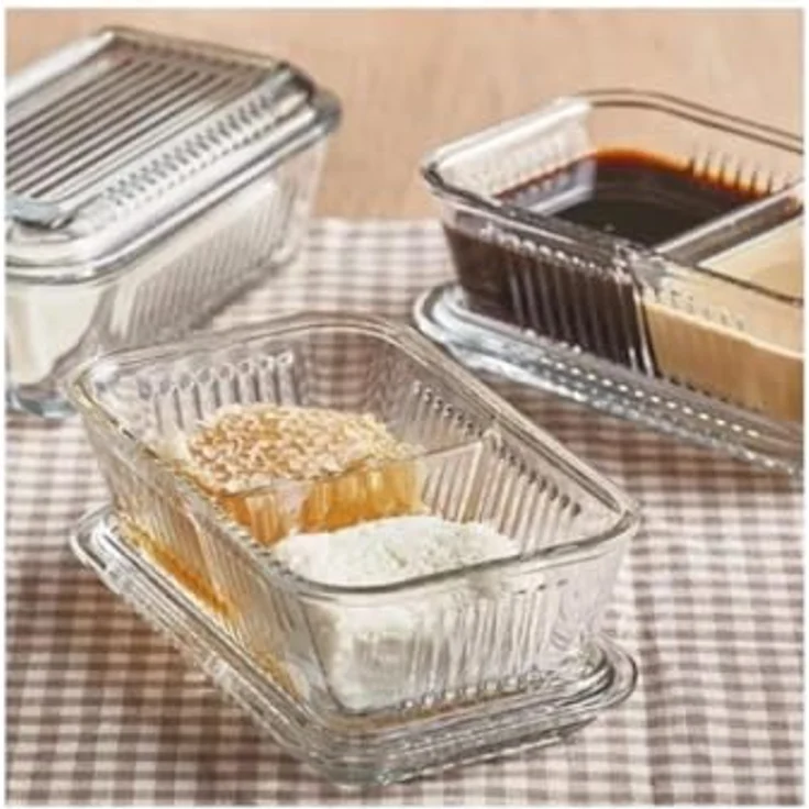 Pasabahce Butterdose Frigo Studio, 2-Teilig Butterdose aus Glas, spülmaschinenfest, transparent – Bild 3