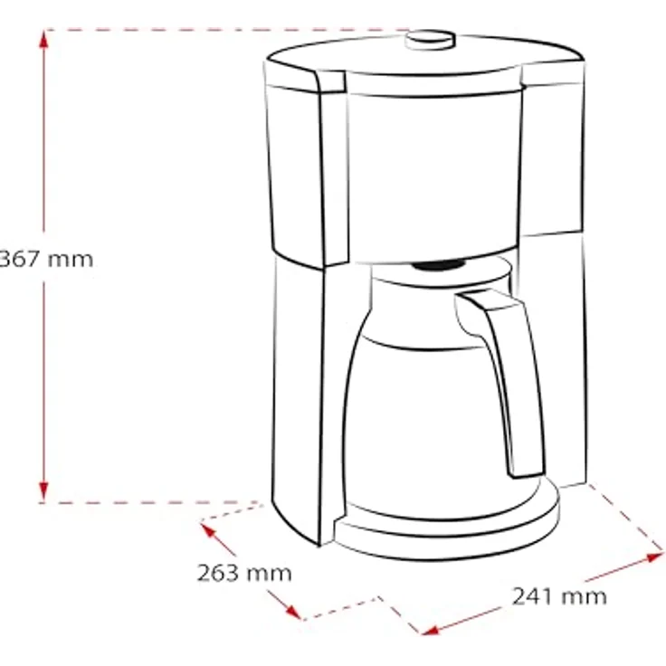 Melitta 1025-08 Look V Timer Filter-Kaffeemaschine, Kunststoff, 1.25 liters, schwarz – Bild 3