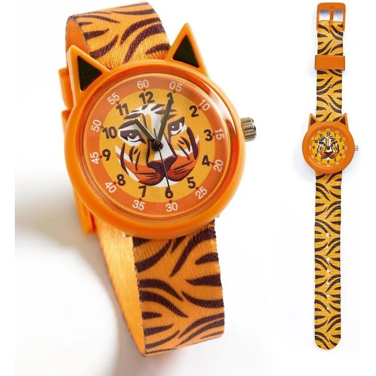 DJECO Quarzuhr Elegante Quarzuhr mit schönem Motiven zum Uhr-Lesen-Lernen