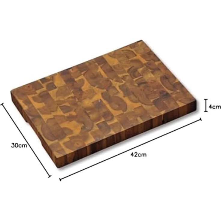 Kesper Tranchierbrett Mosaik aus Akazienholz, Holz, braun, 42 x 30 x 4 cm – Bild 4