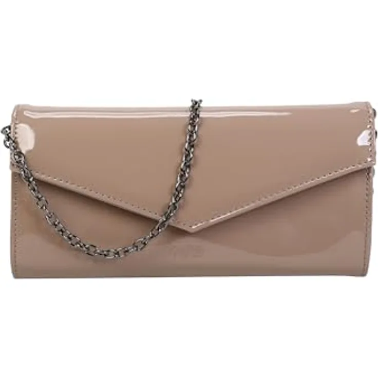 Buffalo Secco Clutch Tasche, Handtasche 25 cm mit Reißverschlussfach, grau, abnehmbarer Schulterriemen