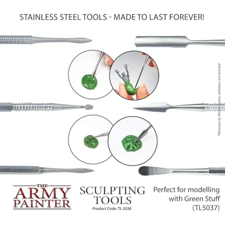 The Army Painter – Modellierwerkzeug | 3-er Set | Doppelseitige Edelstahlwerkezuge zum Modellieren und Bearbeiten von Kunststoff-, Harz- und Metallen | für Tabletop Wargames Miniaturmodellierung – Bild 6