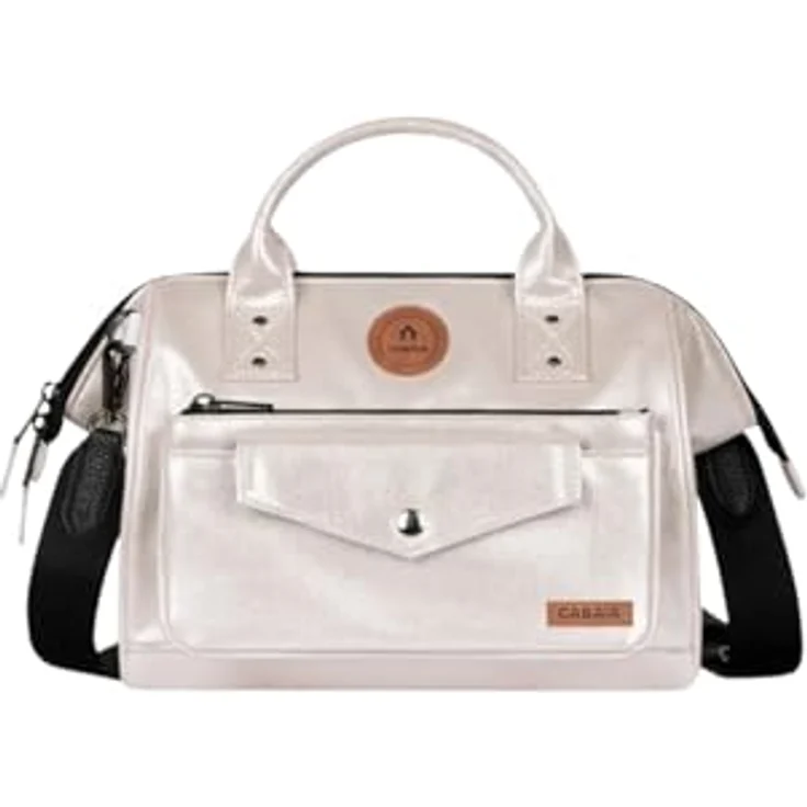 CABAIA Umhängetasche Crossbody M, aus recyceltem Polyamid, mit zwei Griffe und abnehmbarem Schulterriemen, grün – Bild 1