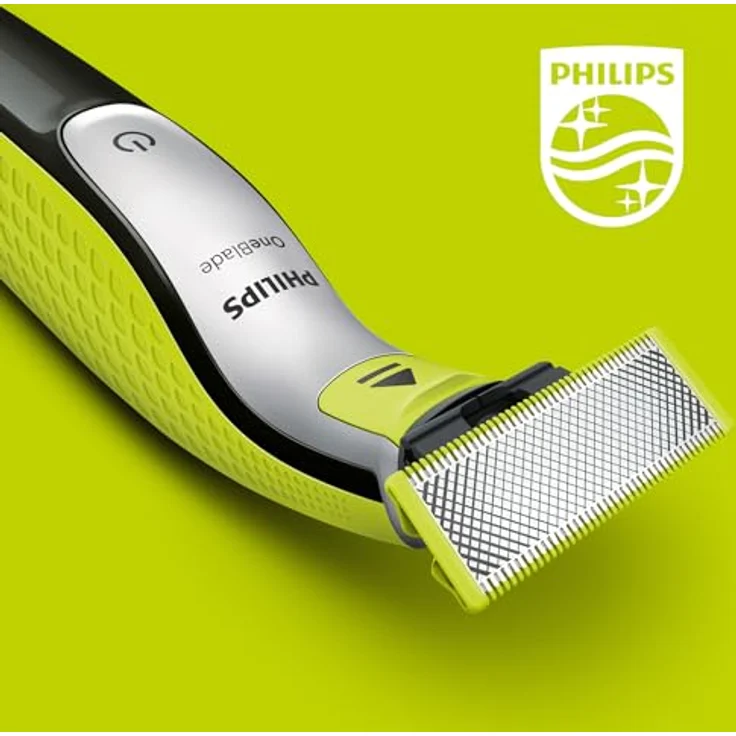 Philips OneBlade QP2630-30 Präzisions Trimmer, Bartschneider, Rasierer abwaschbar Schwarz, Grün, Silber – Bild 2
