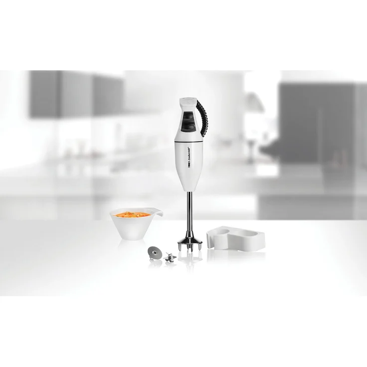 ESGE Zauberstab Stabmixer ESGE-Zauberstab 902105 Set E120 Select, AC-Motor "Made in Switzerland", 7.000/10.000 U/min, Multimesser, Schlagscheibe, Wandhalterung, Weiß/Rot – Bild 1
